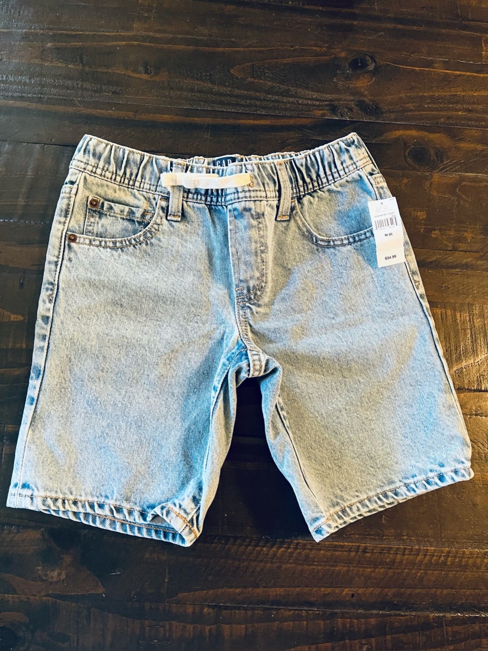Gap Kids”NEW”Pull Up Light Blue Denim Shorts 8 (M)